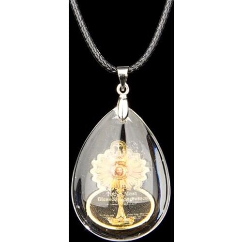 Drop-Shaped Crystal Jesus Pendant Necklace Mens Necklace New Fashion Metal Christian Religious Amulet Accessory Party Jewelry