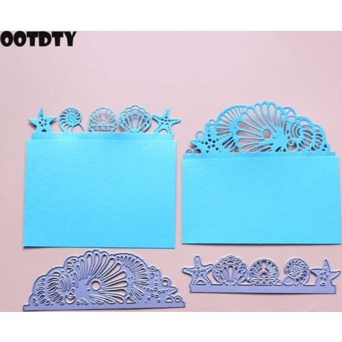 2Pcs Shells Lace Metal Cutting Dies Stencil Scrapbooking DIY Album Stamp Paper Card Embossing Decor Craft New Dies for 2021