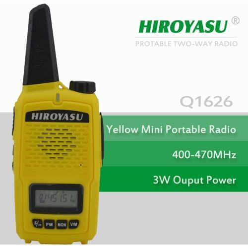 Mini walkie Talkie HIROYASU Q1626 UHF 400-470MHz 16Channels Portable Two-Way Radio (Color Yellow)