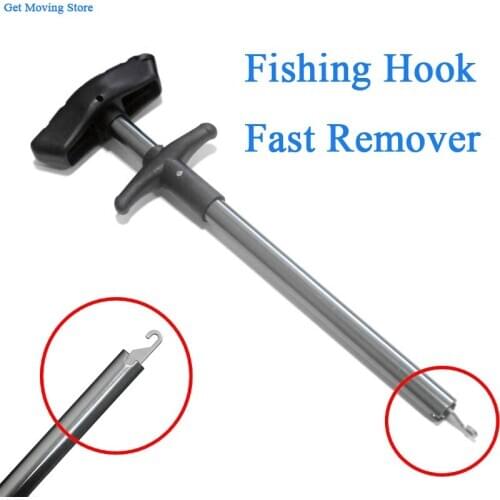 Fishing Hook Fast Remover Stainless Steel T Shaped Squeeze-Out Fish Hook Extractor Tools Fast Decoupling Minimizing Injury