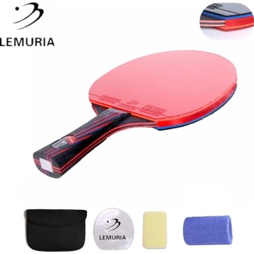 Lemuria Pro Carbon Table Tennis Racket 4 Free Gifts Long Or Short Handle Ping Pong Bats With Pimples In Rubber Glued Blue Sponge