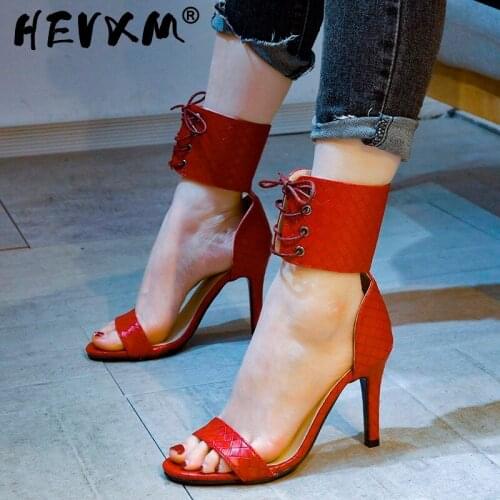 Summer Women High Heels Sandals Gladiator Open Toe Lace Up Ladies Party Sandals Sexy Ankle Strap Stiletto Bridal Wedding Shoes