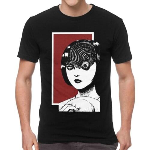 Tomie Junji Ito Uzumaki T Shirts Men Short Sleeve Cotton T-shirt Japan Horror Manga Streetwear Tees Top Fashion Tshirts Gift