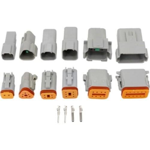 6 Sets/Lot 6 Models DT06/DT04 (2+3+4+6+8+12) Pin Engine/Gearbox Waterproof Electrical Connector For Car,Bus,Motor,Truck 22-16AWG