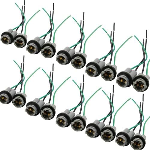 YSY 20pcs Car LED Bulb Light Holder Base Socket T15 W5W 194 168 High-temperature Cable adapter Harness Plug Connector