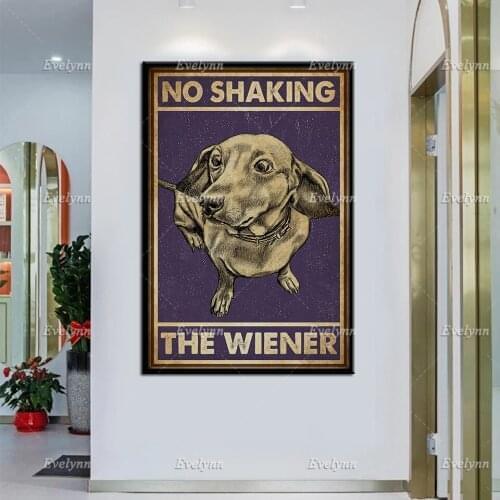 Dachshund Dog Lovers Shaking The Wiener Funny Retro Poster Wall Art Print Home Living Decor Canvas Modular Pictures Unique Gift