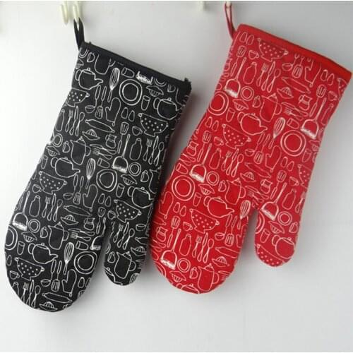 1Pcs Insulation Pad Cotton Microwave Oven Glove Set Cute Oven Mitts Heat Potholder Mat For BBQ Gloves Kitchen Supplies