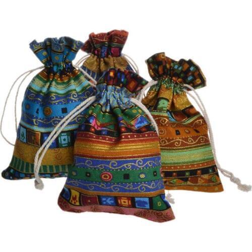 10pcs Mini DND Dice Bag Board Game Tarot Card Storage Bag Jewelry Bag 10*14cm