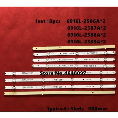 5set=40pcs LED Backlight strip For LG 49LH604V 49LW540S 49LH60_FHD_A B Type SSC_AG79100101_A B BOE 490B5 HC490DUN-ABRR1-211X