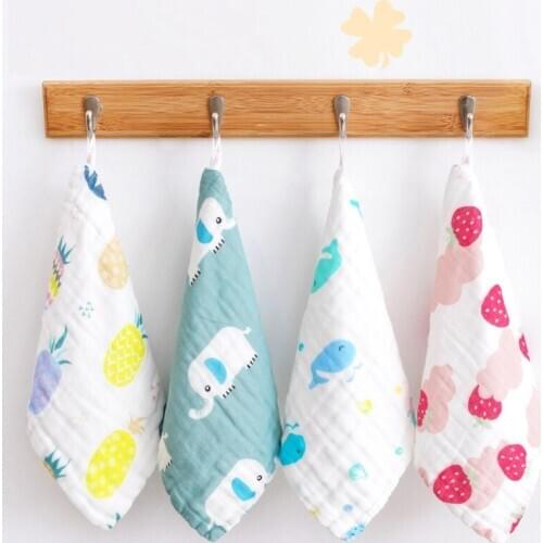 5pcs/Set Muslin 6 layers Cotton Soft Baby Towels Face Towel Handkerchief Bathing Feeding Face Washcloth