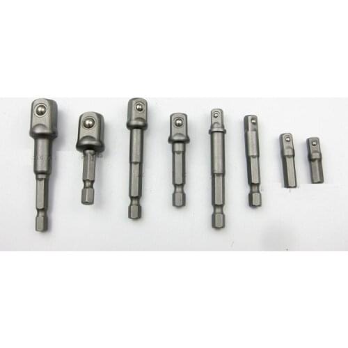 8pcs Hexagon changed as square head Adaptor head interchangeable connector pole extension rod socket ratchet wrench spanner