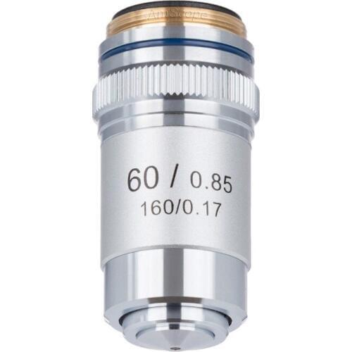 AmScope 60X Achromatic Microscope Objective for Compound Microscope A60X-V300