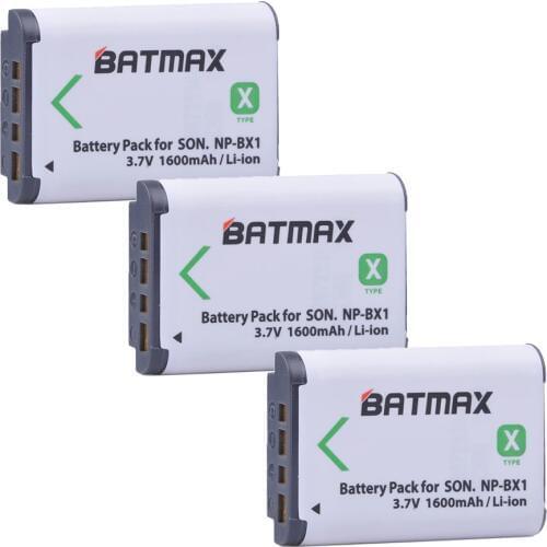 Batmax 3Pcs 1600mAh NP-BX1 NPBX1 NP BX1 Battery Pack for SONY DSC RX1 RX100 RX100iii M3 M2 RX1R WX300 HX300 HX400 HX50