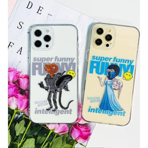 Creativity Cartoon Alien Transparent Phone Case for Iphone 12 12pro Iphone11 Phone Case Phone Case for Iphone 7 XR XS MAX 8plus