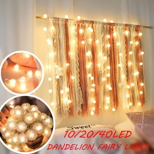 10/20/40LED Dandelion Fairy Light Battery Light Garden Terrace Party Christmas Decor String Lights for Home Indoor Lighting
