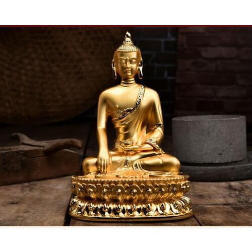 HOT SALE Buddhist supplies # efficacious Protection--21cm Buddhism Buddha Phra Sompo Sambo lotuses Buddha gilding brass statue