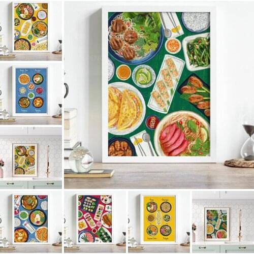 Canvas Hd Prints Pictures Wall Artwork Japanese Food Painting Home Decoration Noodle Modular Sushi Poster Living Room No Framed