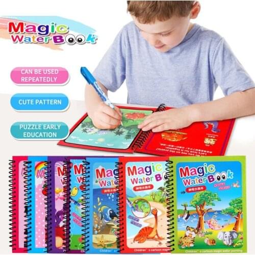 Children Baby Magic Water Drawing Book Montessori Toys Reusable Coloring Book Sensory Early Education Toys for Kid Birthday Gift