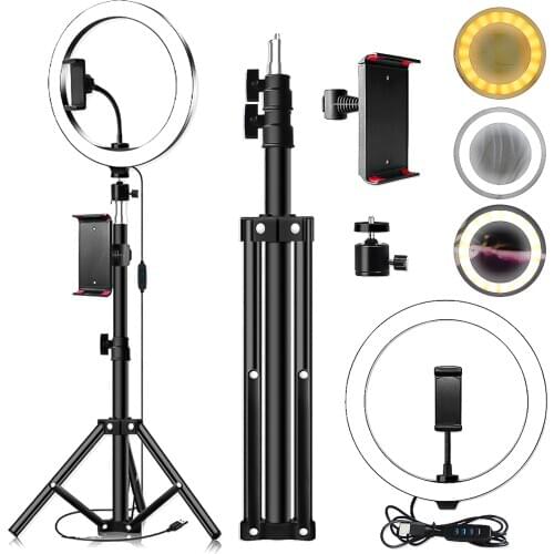 10inch Photo Ringlight Led Selfie Ring Light Remote Lamp Photography Lighting Tripod Holder for YouTube makeup Studio