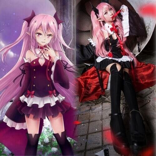 OLOMLB Seraph Of The End Krul Tepes Cosplay Costume Full Set Dress Suit Full Wig P01