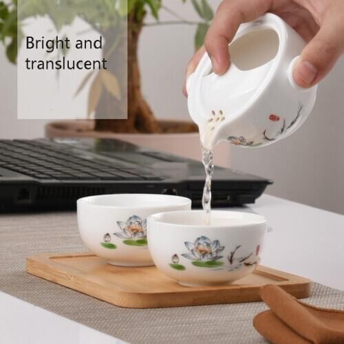 Kung fu gaiwan teapot teacup Travel tea set Include 1 Pot 2 Cup personal office travel portable Teaware bag Free shipping
