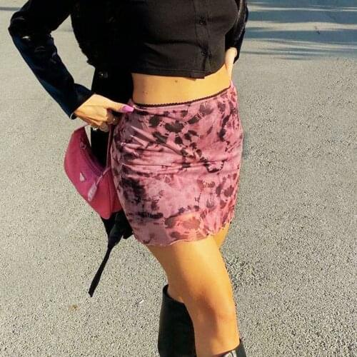 Summer Mesh Skirt Sexy Women Slim Trendy Y2K Skirts Harajuku Casual High Waist Party Streetwear Bodycon E-girl Mini Skirts