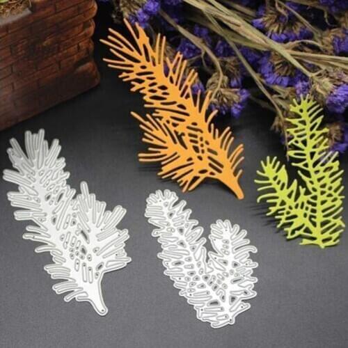 SCD239 Pine Branches Metal Cutting Dies For Scrapbooking Stencils DIY Album Cards Decoration Embossing Folder Die Cutter Tools
