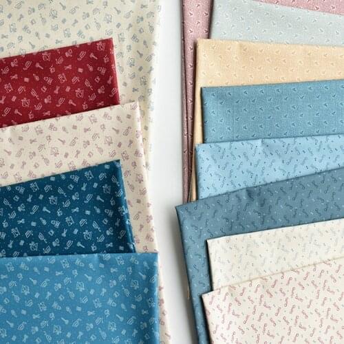 Mini Flower Tool Letter Cotton Digital Print Fabric For Sewing Clothes DIY Doll Clothes By Half Meter