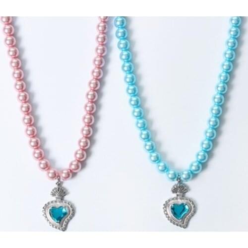 Fashion two-color pearl item decorated womens heart-shaped trend pendant necklace love necklace