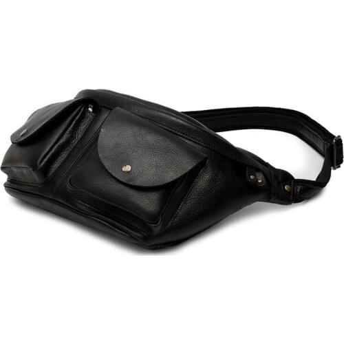 Mens Genuine Casual Leather Mens Bag Chest Bag Crossbody Fashion Vintage Small Men Travel Messenger Shoulder Handbag Bags Male