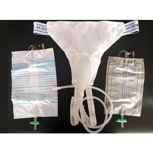 Male/female/penile atrophy silicone Urinary Elderly Bed Breathable Adult urine collector with 2 urine bag
