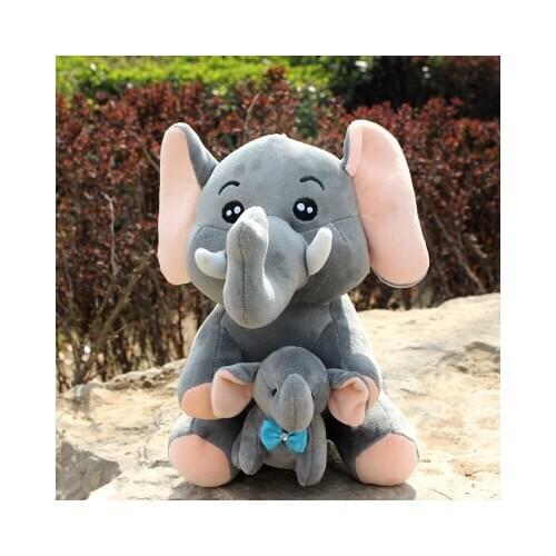 Stuffed plush toy large 40cm cartoon gray elephant mother&child plush toy soft doll throw pillow b0944