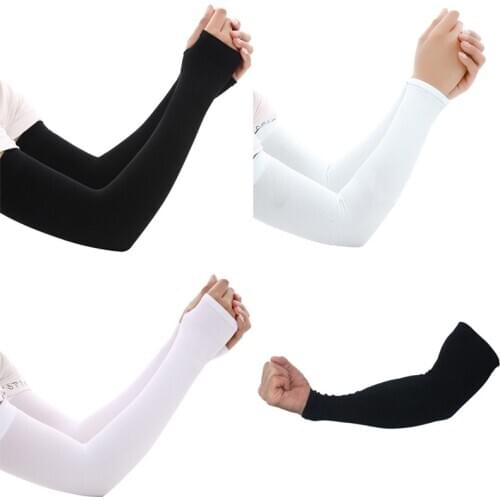 1 Pairs Unisex Cooling Arm Sleeves Cover Cycling Running UV Sun Protection Outdoor Men Nylon Cool Arm Sleeves for Hide Tattoos