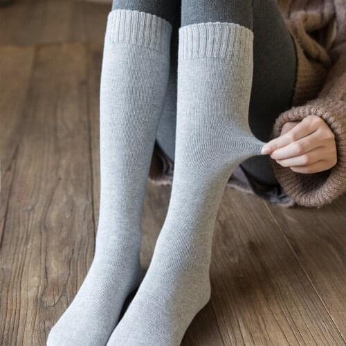 Autumn And Winter Thickening Plus Pile Loops Knee-length Calf Socks Towel Bottom Long Warm Tube Stockings Wholesale