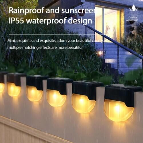 Step Stair Deck Lights Balcony Fence Solar Light 1-6pcs LED Solar Lamp Path Stair Outdoor Waterproof Wall Light Garden Landscape