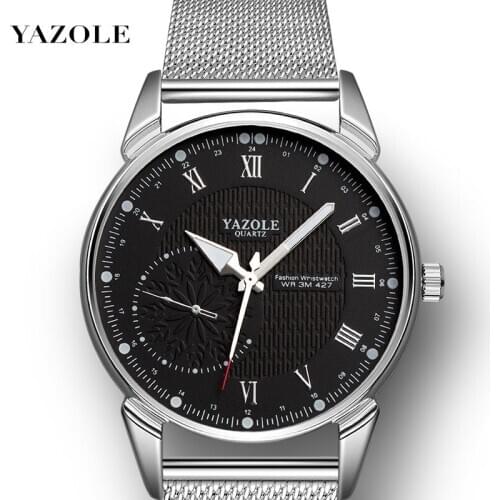 Relogio Masculino Luminous Watches Men Fashion YAZOLE Brand Watch Quartz Business Sport Steel Leather Wristwatch Reloj Hombre