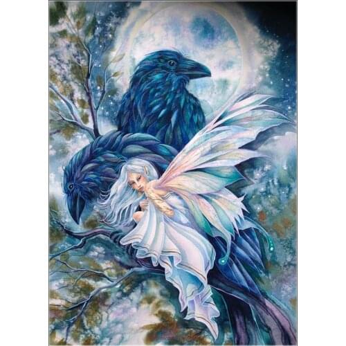 Counted Cross Stitch Kits Needlework Embroidery - Crafts 14 ct Aida DMC Color DIY Arts Handmade Home Decor - Magic Moonlight