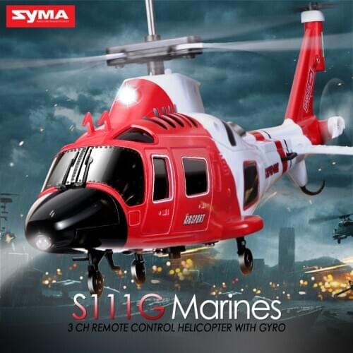 SYMA New S111G/S109G Simulation Alloy Armed Anti-Fall Upgrade Version Stable Power Childrens RC Military Helicopter Toy Gift