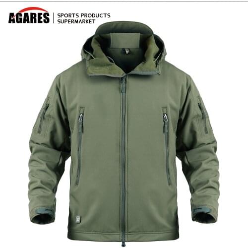 Tactical Softshell Jacket Men Large size Outdoor Camouflage Hunting Clothes Suits Military Uniform Hiking Camping Hooded Jacket