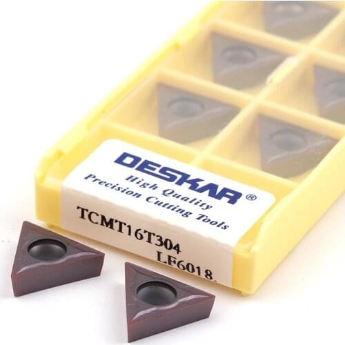 TCMT16T304 LF6018 TCMT16T308 CNC Triangle Single Side Carbide Inserts Lathe Machining Turning Tools Excellent Durable Cut Blade