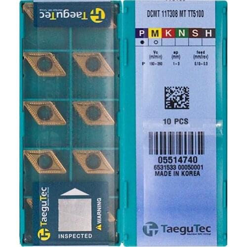 DCMT11T308-MT TT5100 100% Original TAEGUTEC carbide insert with the best quality 10pcs/lot free shipping