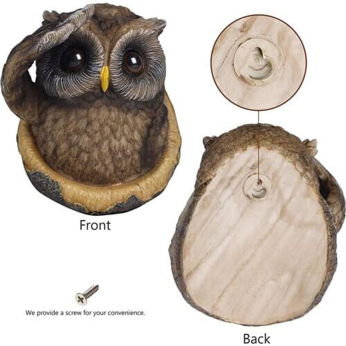 Owl Tree Hugger Outdoor Decorative Figurine ing on Tree Warming Gifts