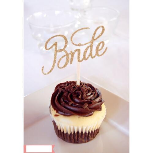BRIDE Party Treat Picks / Cupcake Toppers wedding bridal shower birthday party favors