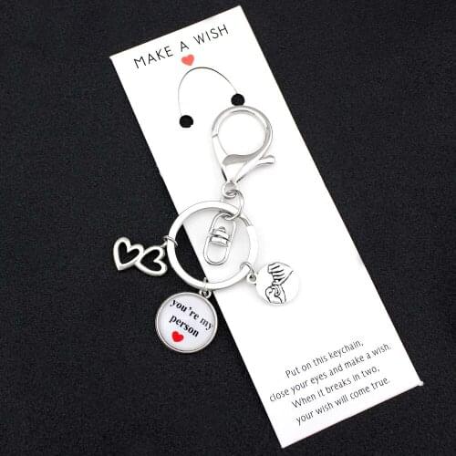 You are My Person Heart Love Keychains Hand in Hand Pinky Swear Promise KeyChain Key Ring Key Chain Women Men Unisex Jewelry
