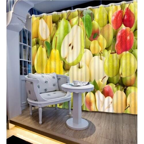 Fruit curtains High quality custom 3d curtain fabric 3D Window Curtain Luxury living room decorate Cortina