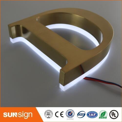 Mirror Stainless Steel Backlit signage reverse channel letters sign