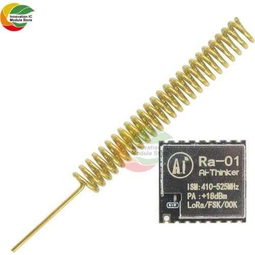 Ziqqucu LoRa Ra-01 Wireless Module SX1278 Spread Spectrum 433MHz Serial SPI Interface Board with Antenna