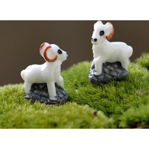 ZOCDOU 1 Piece Antelope Sheep Saudi Arabia Mutton Lamb Goat Oryx Asia Small Statue Figurine Crafts Ornament Miniatures DIY Decor