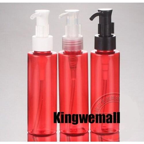 300pcs/lot 100ml Red PET Cream bottle,100ml oil pump bottle,100cc cosmetic container,cosmetic packaging