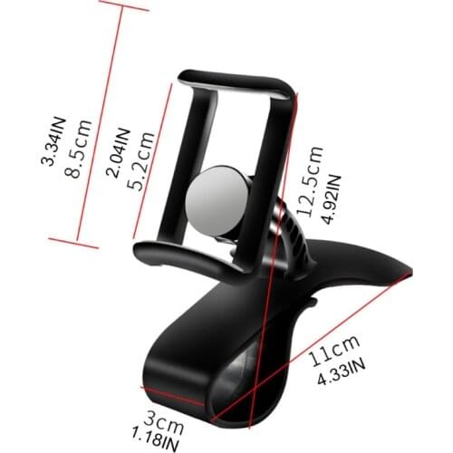 360 Degree Phone Holder for Car Mobile Phone Stand Car Phone Holder Clip for GPS R3MD